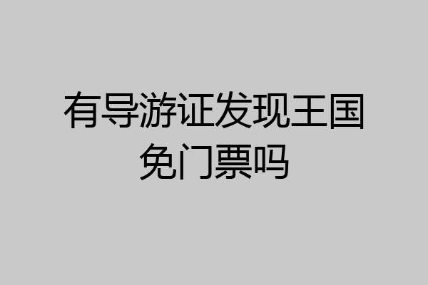 有导游证发现王国免门票吗