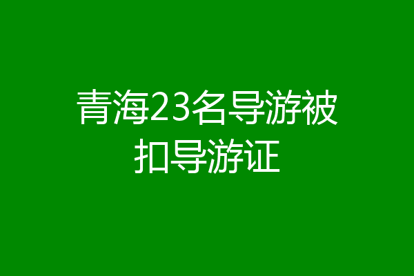 青海23名导游被扣导游证