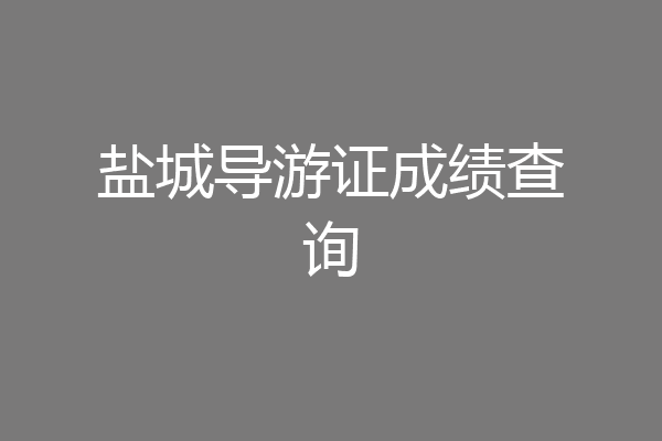 盐城导游证成绩查询