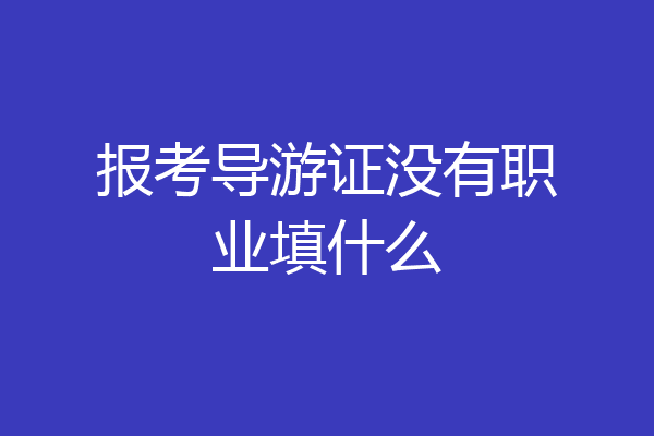 报考导游证没有职业填什么