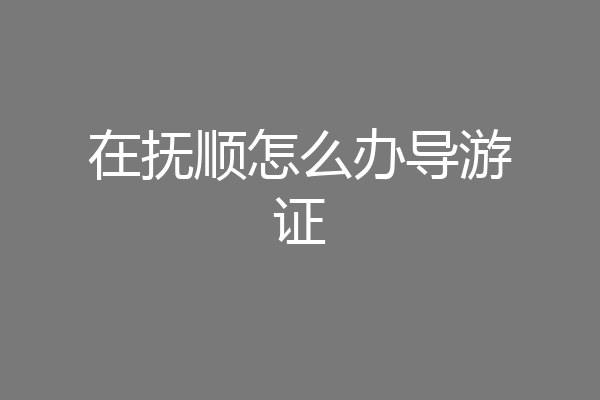 在抚顺怎么办导游证
