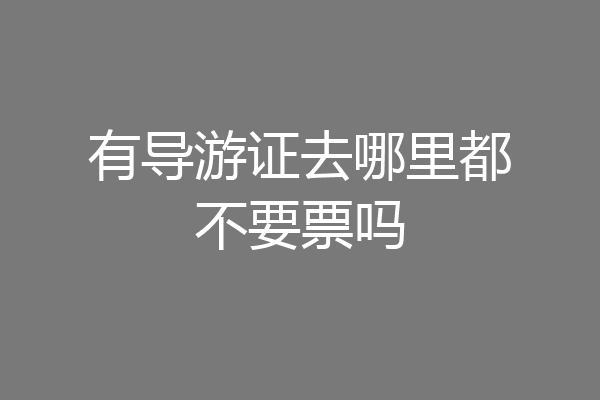 有导游证去哪里都不要票吗