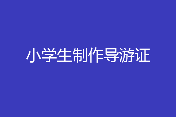 小学生制作导游证