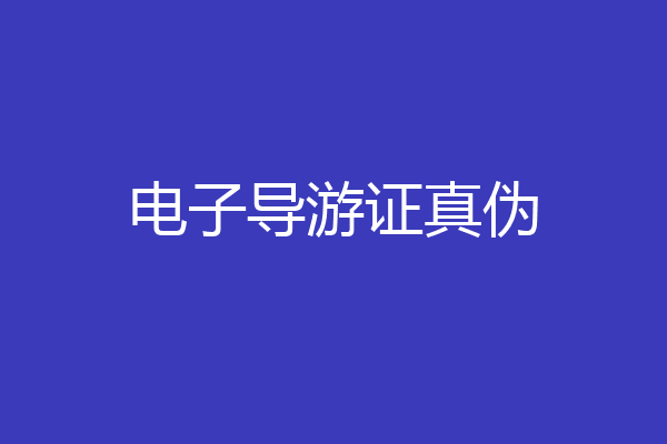 电子导游证真伪