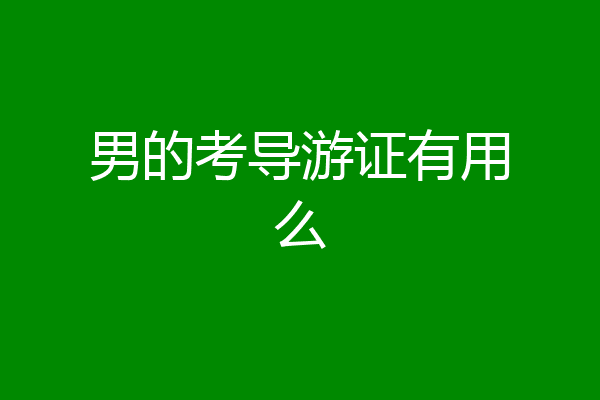 男的考导游证有用么
