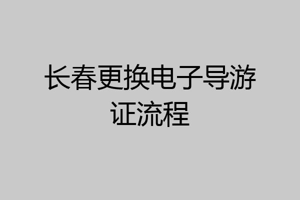 长春更换电子导游证流程