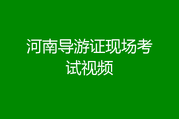 河南导游证现场考试视频