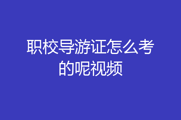 职校导游证怎么考的呢视频