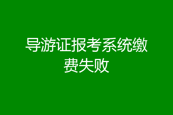 导游证报考系统缴费失败