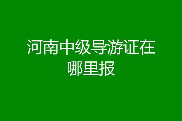 河南中级导游证在哪里报
