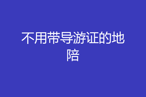 不用带导游证的地陪