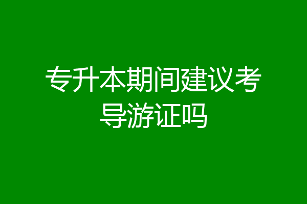 专升本期间建议考导游证吗