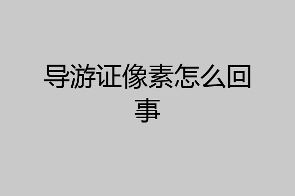 导游证像素怎么回事
