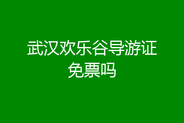 武汉欢乐谷导游证免票吗