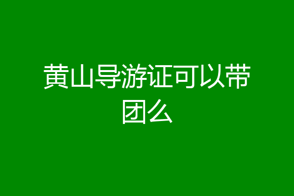 黄山导游证可以带团么
