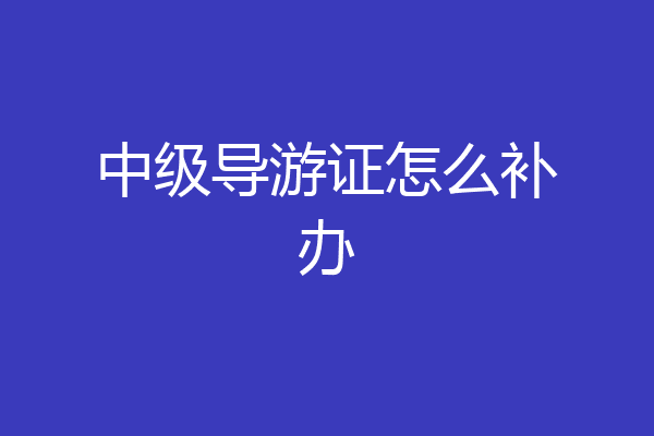 中级导游证怎么补办