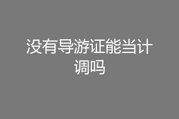 没有导游证能当计调吗