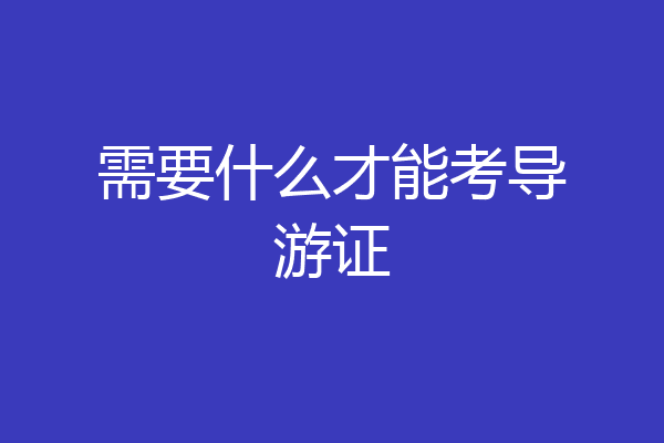 需要什么才能考导游证