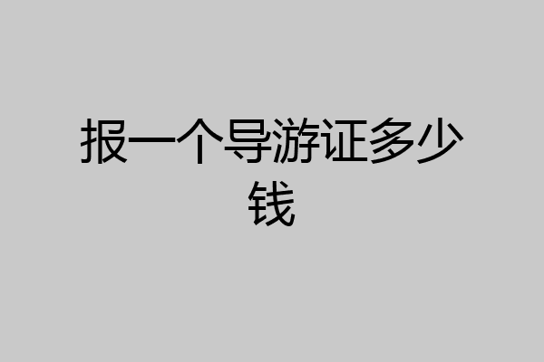 报一个导游证多少钱
