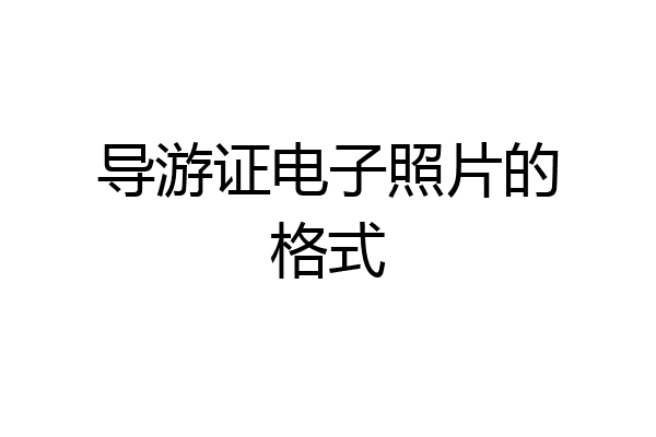 导游证电子照片的格式