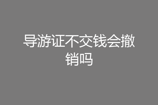 导游证不交钱会撤销吗