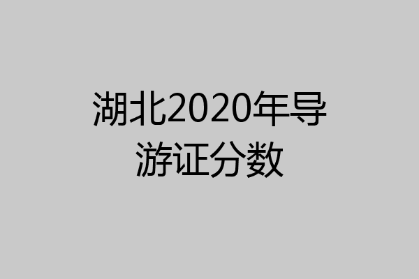 湖北2020年导游证分数