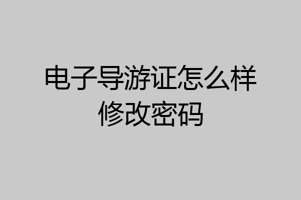 电子导游证怎么样修改密码