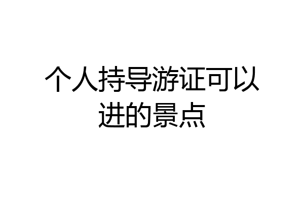个人持导游证可以进的景点