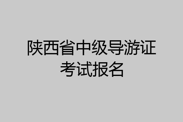 陕西省中级导游证考试报名
