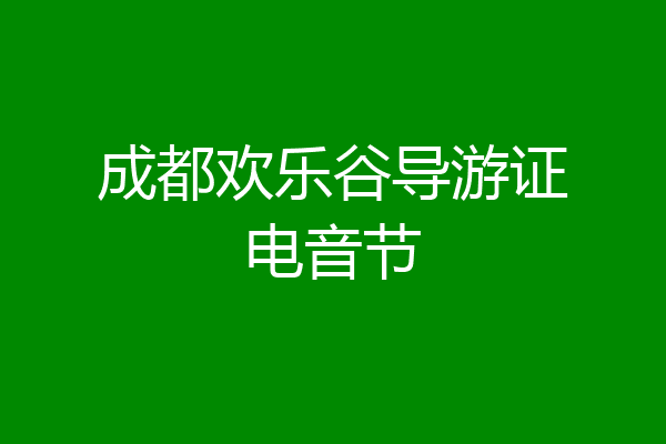 成都欢乐谷导游证电音节