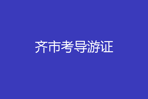 齐市考导游证