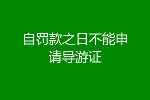 自罚款之日不能申请导游证