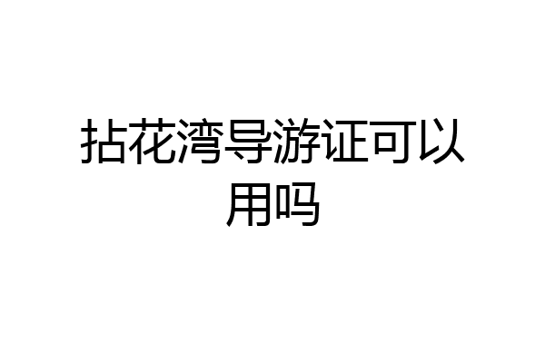 拈花湾导游证可以用吗