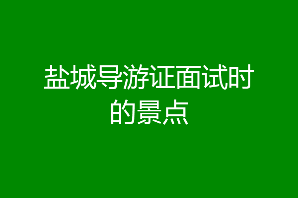 盐城导游证面试时的景点