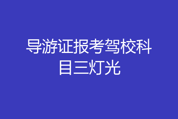 导游证报考驾校科目三灯光
