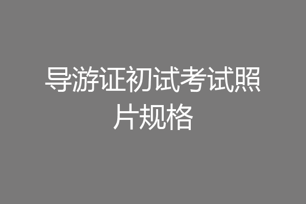 导游证初试考试照片规格