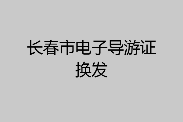 长春市电子导游证换发