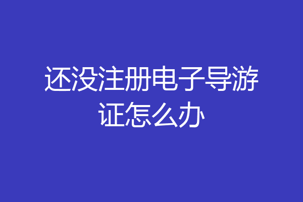 还没注册电子导游证怎么办