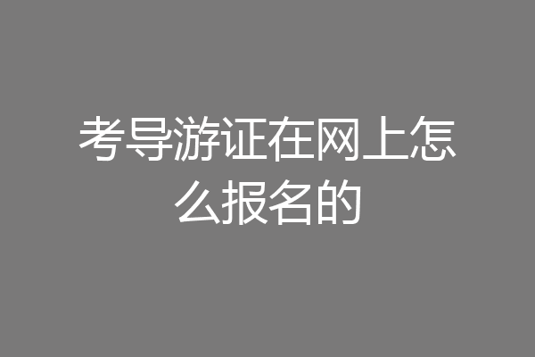考导游证在网上怎么报名的