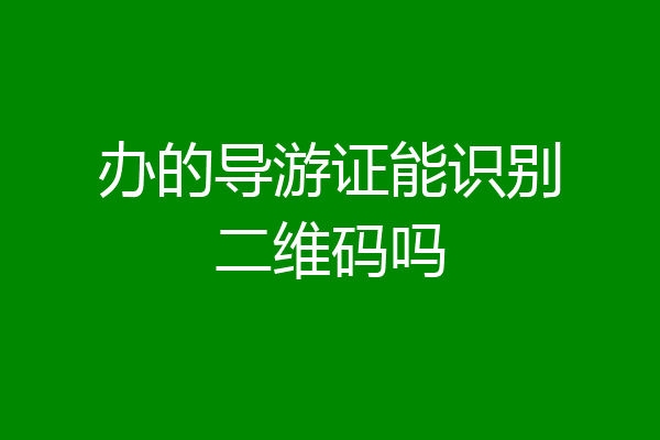 办的导游证能识别二维码吗