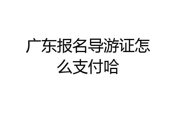 广东报名导游证怎么支付哈