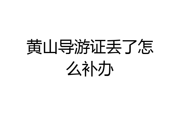 黄山导游证丢了怎么补办