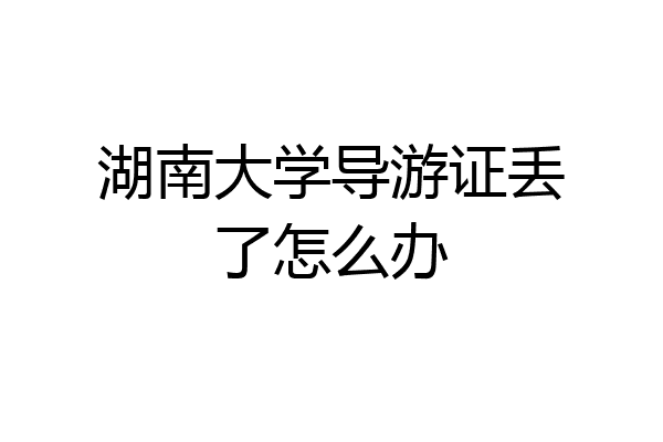 湖南大学导游证丢了怎么办