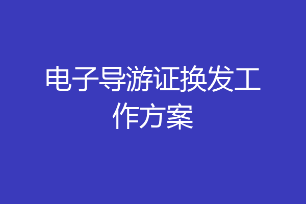 电子导游证换发工作方案