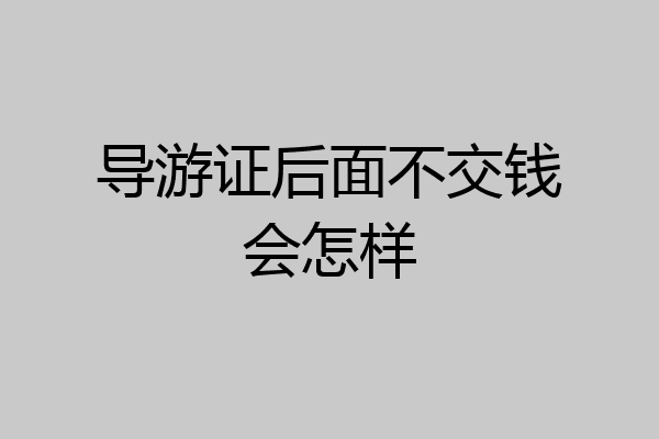 导游证后面不交钱会怎样