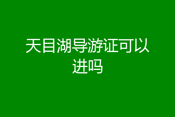 天目湖导游证可以进吗