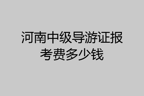河南中级导游证报考费多少钱
