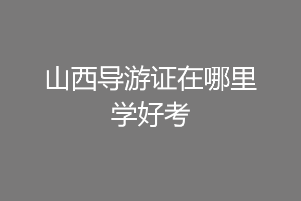 山西导游证在哪里学好考