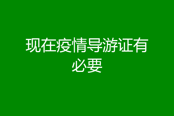 现在疫情导游证有必要