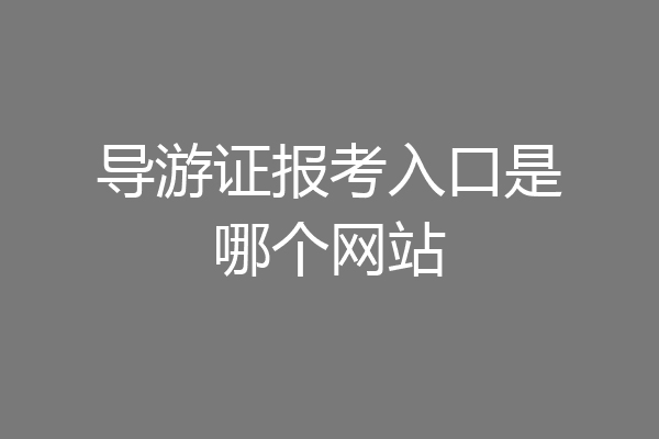 导游证报考入口是哪个网站